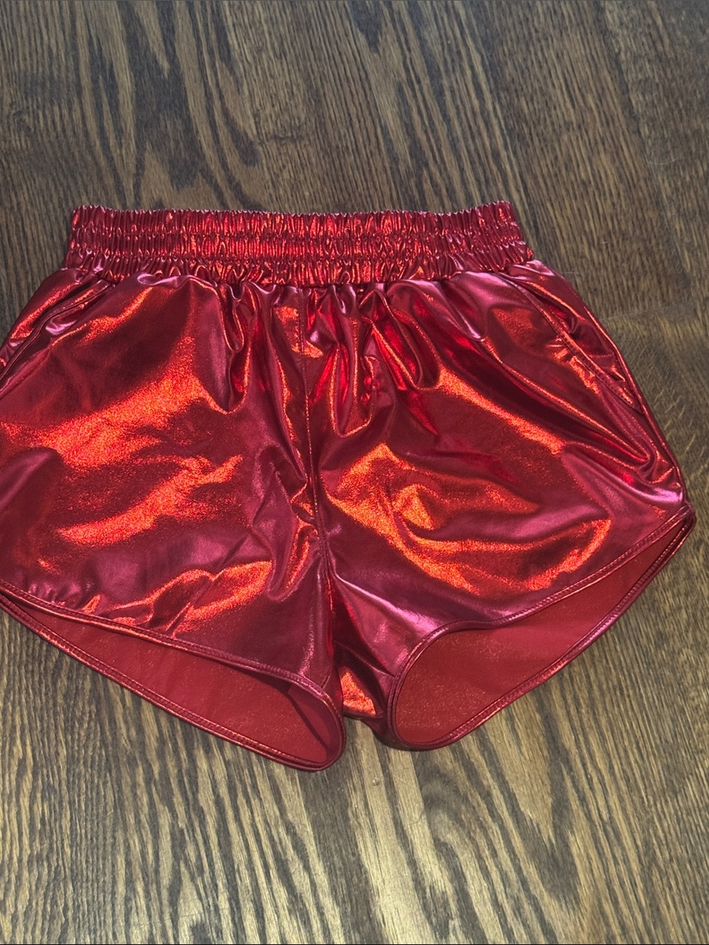 Iscream red metallic shorts 6-8